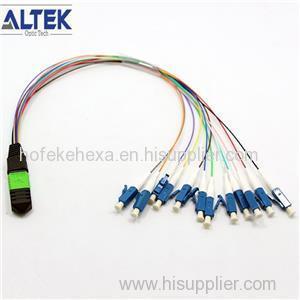 0.9mm Fiber Optic 12F MPO MTP Single Mode Breakout OS2 Yellow OPNR Patch Cable