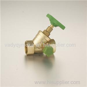 3/8"-4"Brass Glove Valve(Y-body Stop Valve) Polishing Surface Plastic Handle Straight-flow With Drain Valve