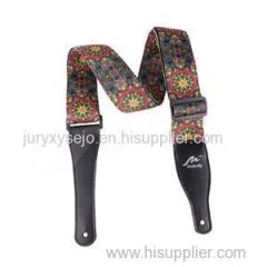 2 1/2" Nylon Guitar strap with sublimation -printed Square design pattern micro-fiber ends and tri-glide adjustment