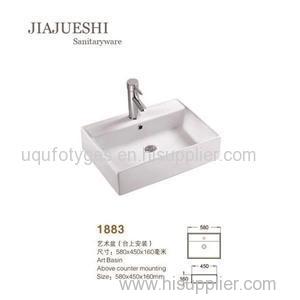 Sanitary Ware Bathroom Ware Ceramic Square Art Basin Single Tap Hole Wash Bowl Manufacturer In Chaozhou