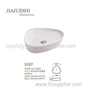 Sanitary Ware Product Economic Model High Quality Ceramic Slim Art Wash Basin Round Bathroom Sink Offer In Chaozhou