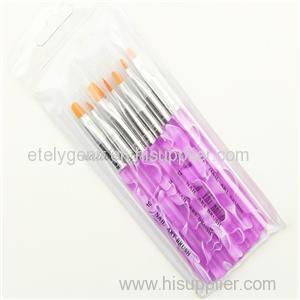 7 Pcs Color Nails Gel Brushes Kit Manicure Painting Tool (B003)