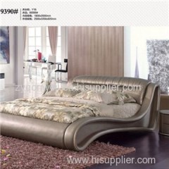 Simple Modern Design Genuine Leather Soft Bed