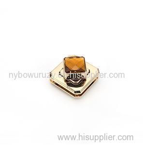 Elegant Brown Square Crystal Turn Lock