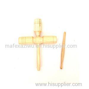 3 Note Wood Tone Block Musical Instrument With Mallet