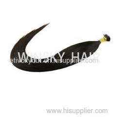 Pre-Bonded Indian Remy Silky Straight I-Tip Human Hair Extensions 51cm #1b