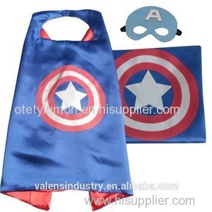 Hot Selling Wholesale SuperMarket Superhero Cape And Mask Costume Set For Childrens