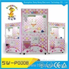 Song Wang Mega Wooden Cabinet Colorfull Toy Big Claw Crane Game Machine for Children