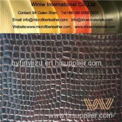 Alligator Print Alligator Embossed PU Microfiber Synthetic Leather