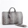 Silver Metallic Medium Python Satchel Handbag Snake Patent Handbag Hobo Duffle Bag