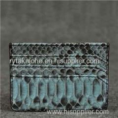 Classic Real Leather Credit Card Holder Exotic Skin Small Leather Goods Snake Leather Card Holder For Wallet Python Skin