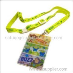 Cartoon Lanyard With Thin Card Holder Slim Front Pocket Wallet