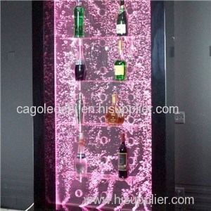 Indoor Dancing Floor Standing Black Frame Water Bubble Panel Wall Fountains Wine Conbinet With Shelves For Home
