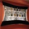 Restaurant Furniture Led Hanging Waterfall Fountain Indoor Wine Cabinet Acrylic Bubble Wall