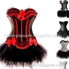 Burlesque Can Can Tutu Fancy Dress Costume Corset Outfit
