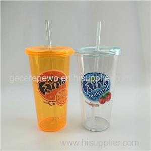 Classic Single Wall Tumbler Cup With Lid Reusable Straw 16 Oz/24oz