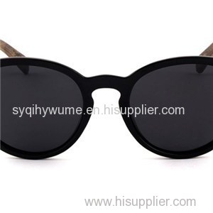 Polarized Wooden Sunglasses Zebra Wood Temple Women Stylish With Smoke Lens