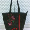 Genuine Leather Ladies Tote Bag With Butterfly Pattern