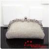 PU Ladies Evening Bags Covered By Rhinestone With Pearl Lock