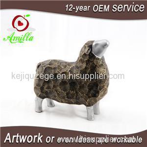 Antique Resin Sheep In Pair Statues For Garden Ornaments