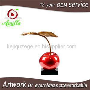 Giant Sculpture Red Single Cherry Figurine For Home Decoration