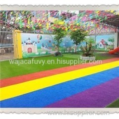 Safe And Soft Rainbow Fake Grass/turf For Children's Play Area/playground