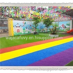 Safe And Soft Rainbow Fake Grass/turf For Children's Play Area/playground