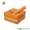 Bamboo Wooden Garlic Pounder Mortar And Pestle Garlic Press Spice Crusher