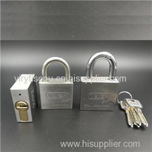 2017 New Solid Double Ball Stainless Steel Padlock Square Type with Rekeyable Euro Cylinder Pad Locks