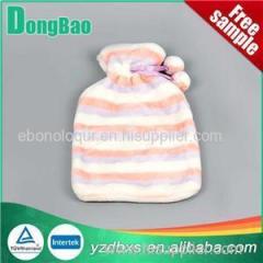 Striped Plaid Plush Hot Water Bottle Cover