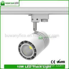 Small Track Lighting LED 10W 3 Phase 4 Pins Dimmable COB White Housing For Cloth Shops