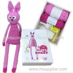 Happy Bunny Cotton Yarn Animal Beginners Crochet Kit