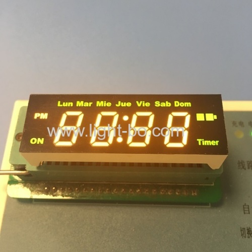 Custom super yellow / green 4 digit led clock display common anode for digital timer control