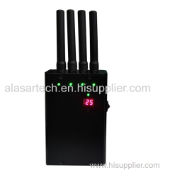 4 Bands LED Display Handheld Mobile Signal Jammer