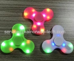 Upgrade Mini Bluetooth Speaker Musical Triangle Fidget Spinner LED Light EDC Focus Finger Gyro Toy Assorted Color