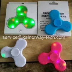 Upgrade Mini Bluetooth Speaker Musical Triangle Fidget Spinner LED Light EDC Focus Finger Gyro Toy Assorted Color