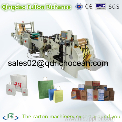 Automatic Shopping Paper Bag Making Machine with handle making