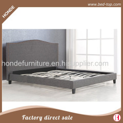 platform upholstered bed with high headboard