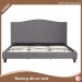 platform upholstered bed with high headboard