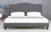 platform upholstered bed with high headboard