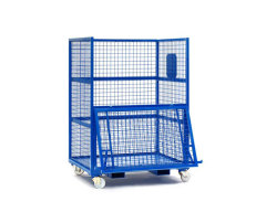 Moveable Rolling Metal Container With Wheel