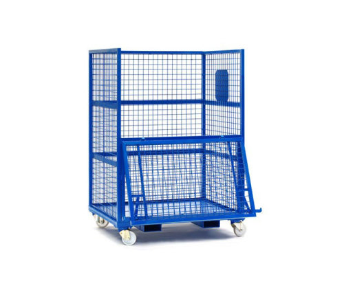 Moveable Rolling Metal Container With Wheel