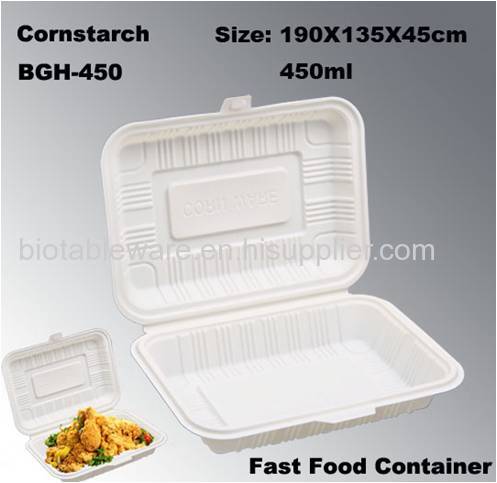 Cornstarch Biodegradable Healthy Harmless Disposable Fast Food Single Use Takeout Box