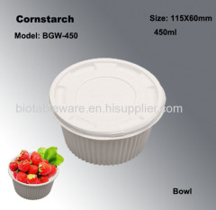 High Quality Disposable Biodegradable Cornstarch Harmless Takeout Food Container Bowl