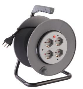 Italian CE GS approved 4way 16A 250V cable reel with switch