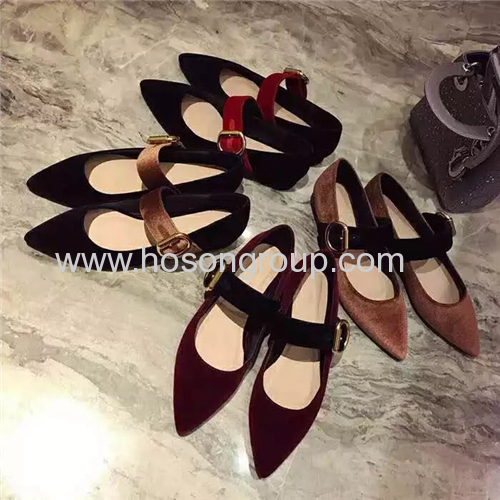 Mulheres suede pointy toe flat dress shoes