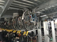 Two tier bike parking rack