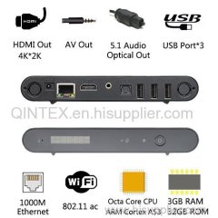 QINTAIX Amlogic S912 Octa Core Aluminum Alloy External Antenna Android 6.0 Marshmallow Smart OTT TV Box 3GB RAM