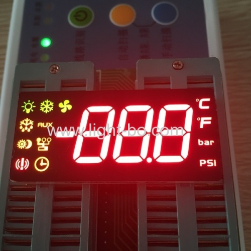 Пользовательские красный / зеленый / желтый 0,54 "Тройной цифра 7-сегментный светодиодный дисплей для охлаждения