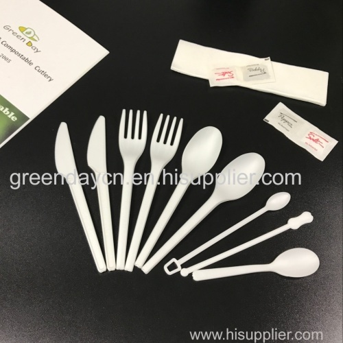 FDA SGS certificated eco friendly disposable biodegradable CPLA cutlery set